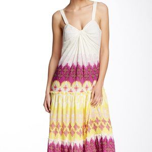 DVF MARNY CRINCKLE SWEETHEART-NECK MAXI DRESS 6